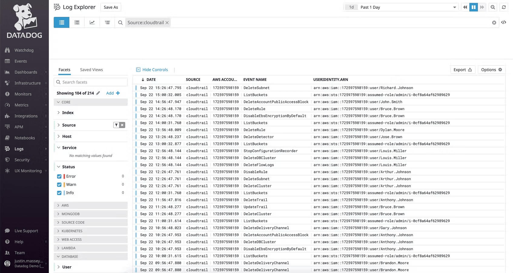 cloudtrail data events: amazon cloudtrail logs in datadog